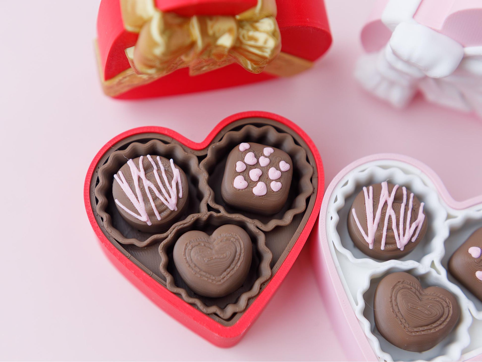 Chocolate box Fidget clicker 3D printed heart shape box fidget clicker Valentine's Day fidget