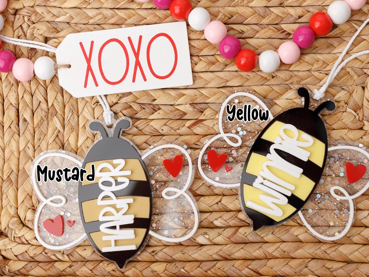 Personalized Bee Name Tag Valentine's Day name tag