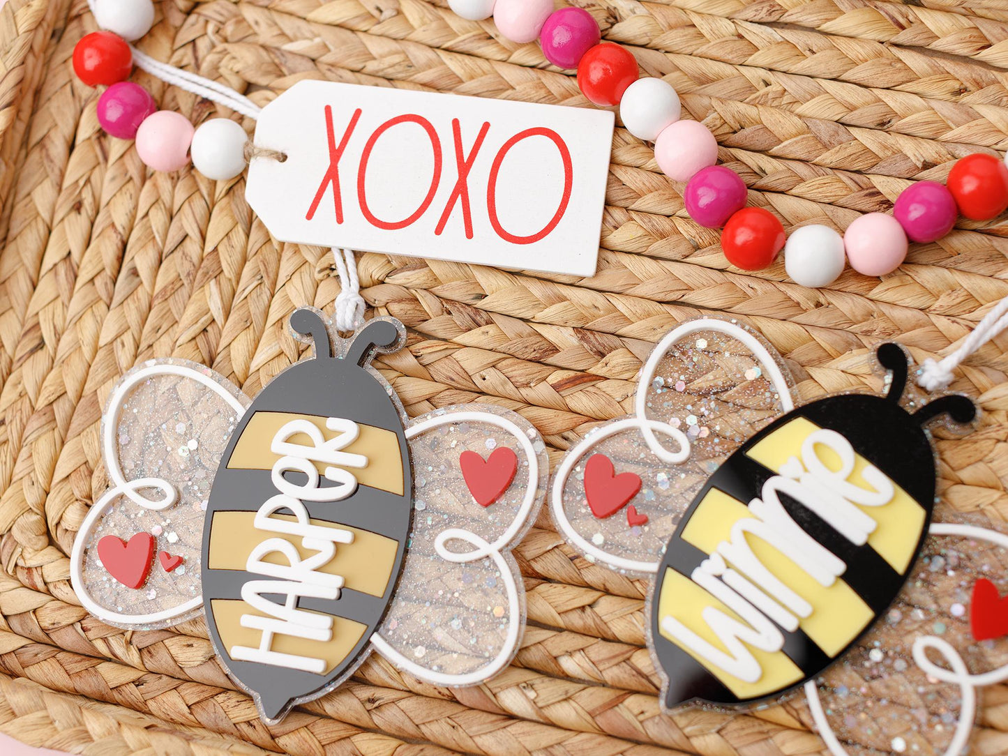 Personalized Bee Name Tag Valentine's Day name tag