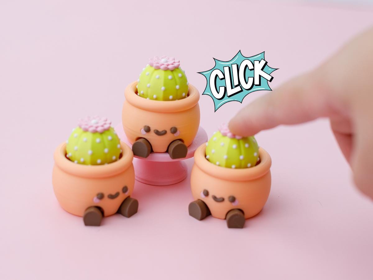 Cactus pot fidget clicker 3D printed fidget clickers