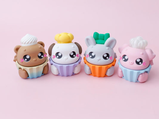 3D printed fidget clickers Sensory desk toy Flexi animal cupcake