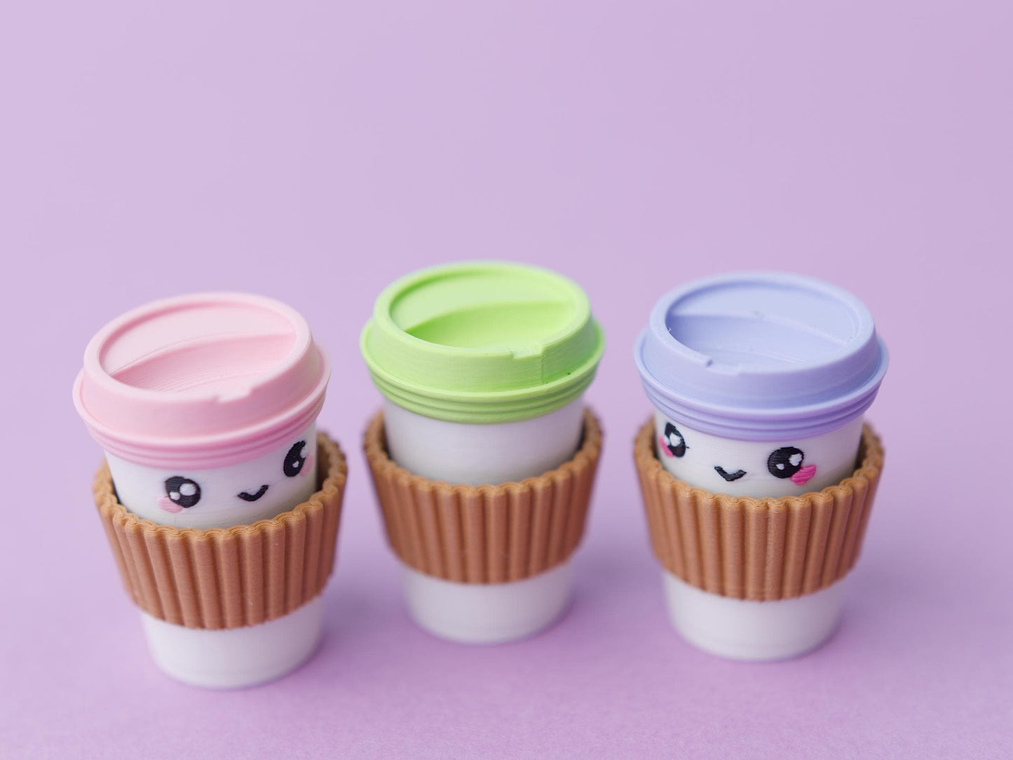 Kawaii Hot Coffee Fidget Clicker 3D printed Trendy 3D printed fidget clicker