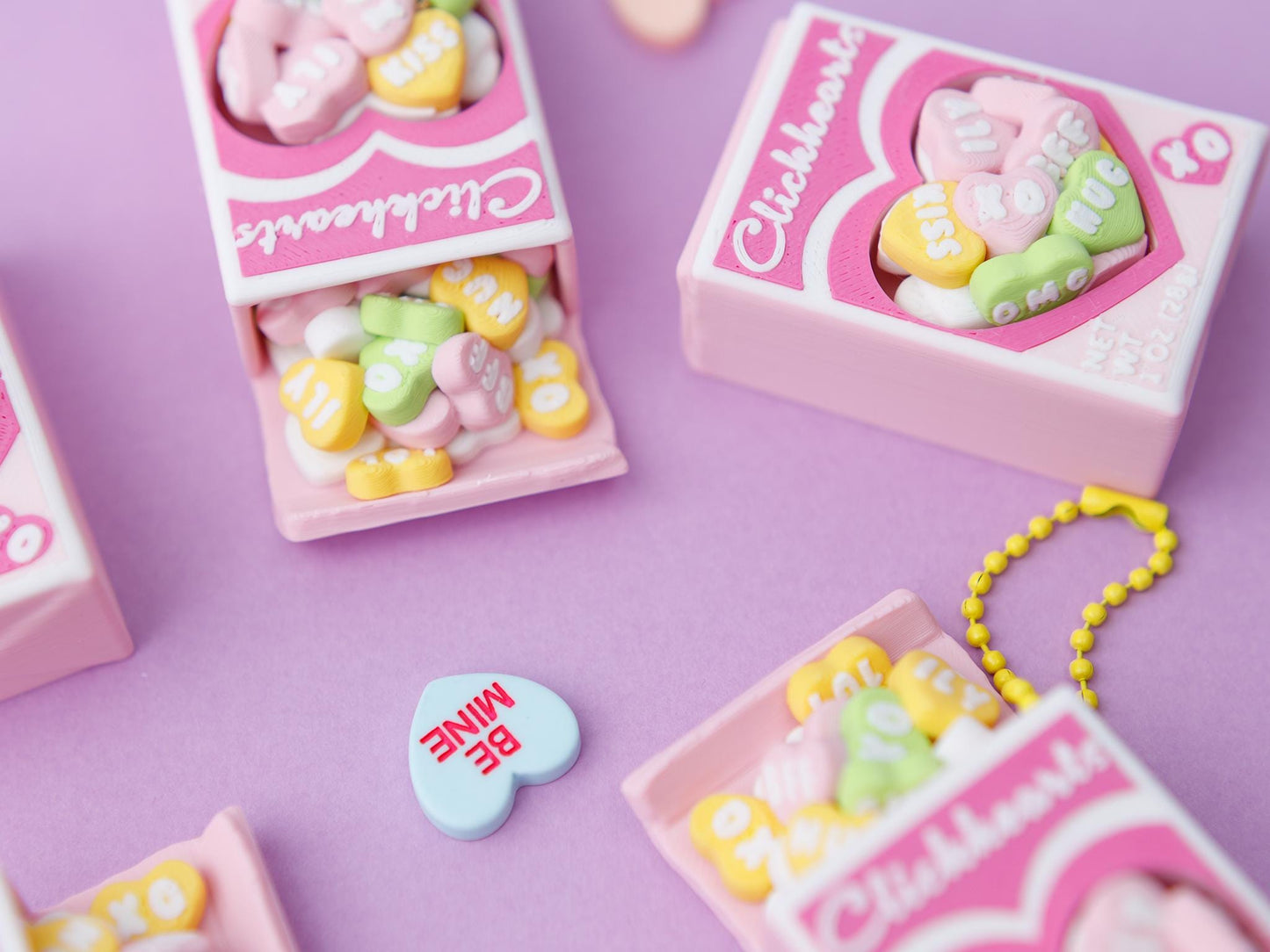 Sweet heart candies fidget clicker 3D printed Valentine's Day fidget clicker