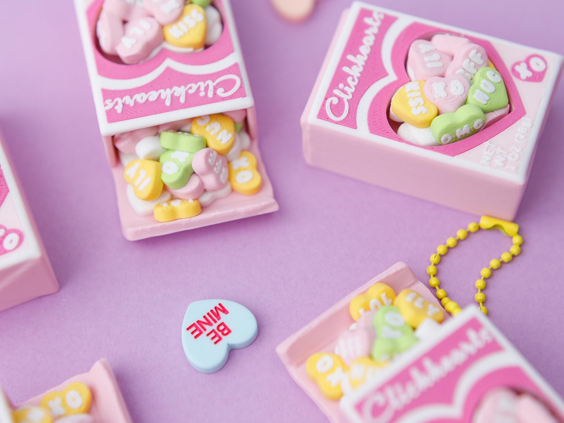 Sweet heart candies fidget clicker 3D printed Valentine's Day fidget clicker