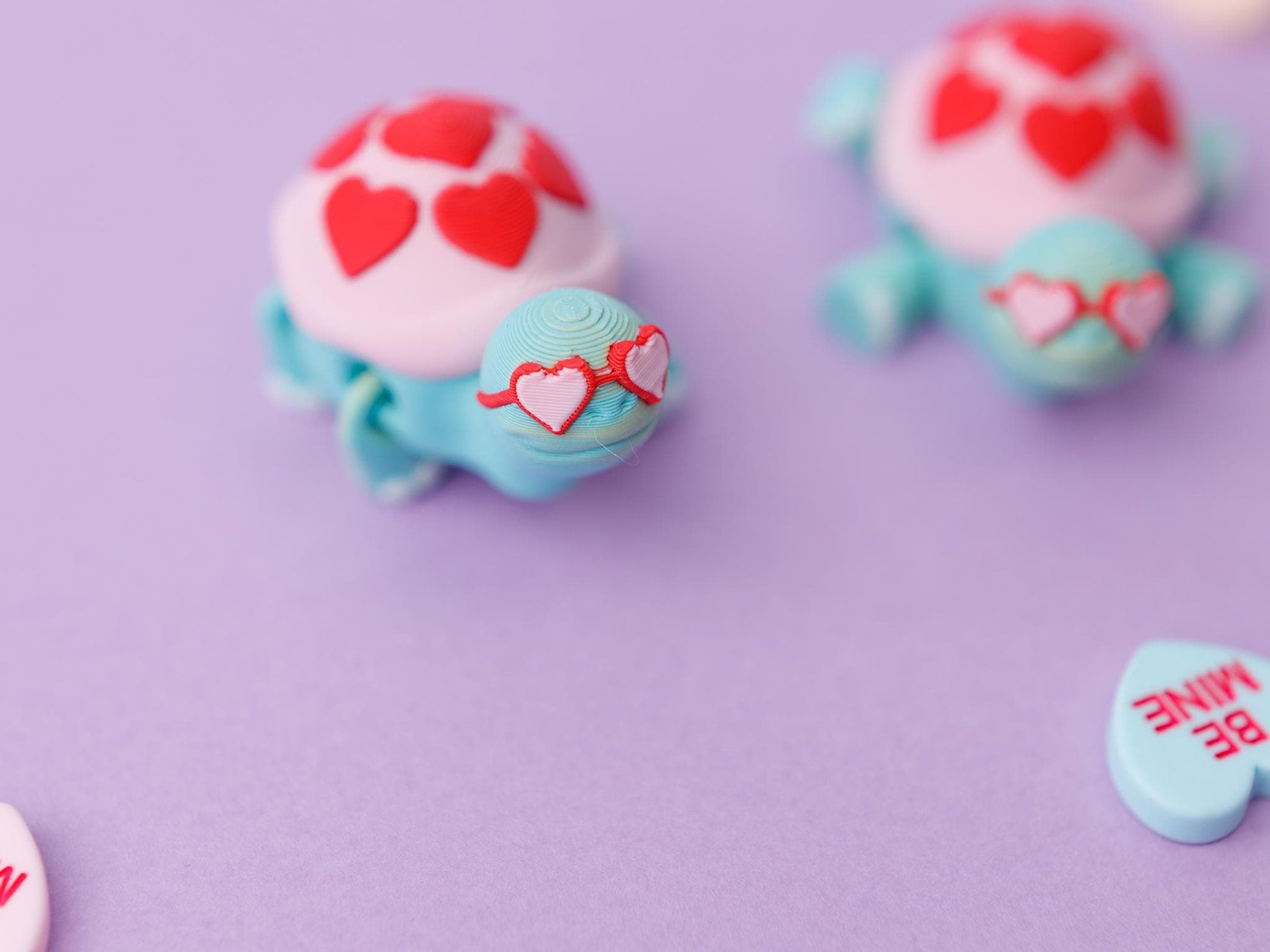 3D printed Valentine Turtle flexi animal