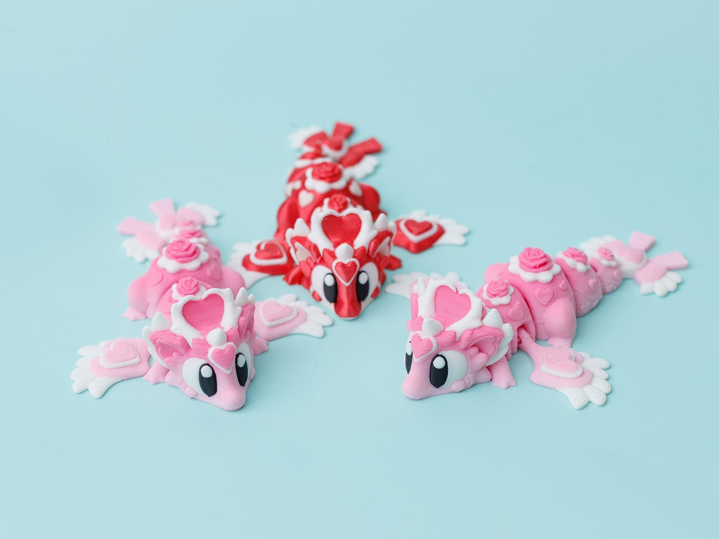 3D printed Heart seeker dragon flexi animal