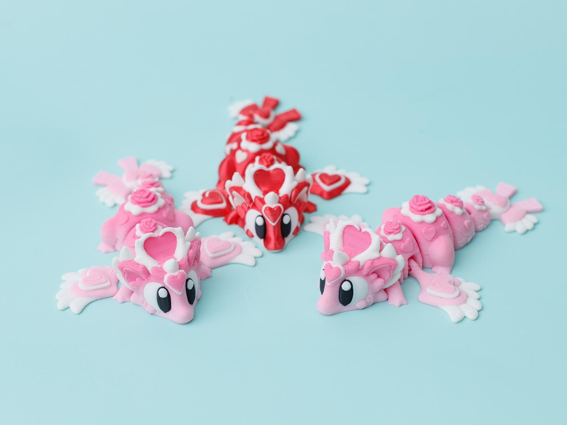 3D printed Heart seeker dragon flexi animal