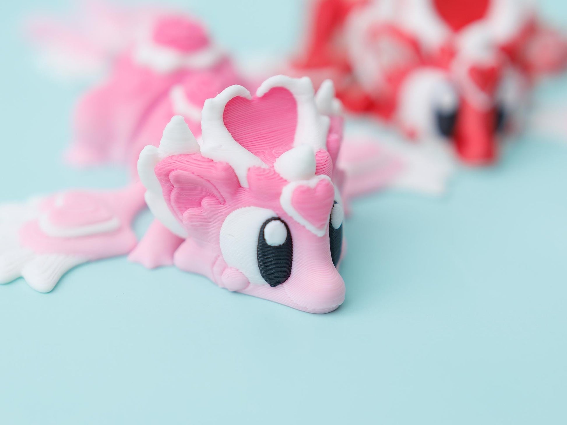3D printed Heart seeker dragon flexi animal