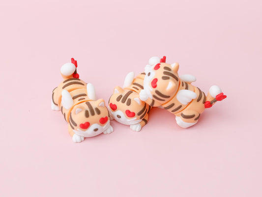 3D printed Flexi Cupid Cat Valentine's Day 3D printed keychain