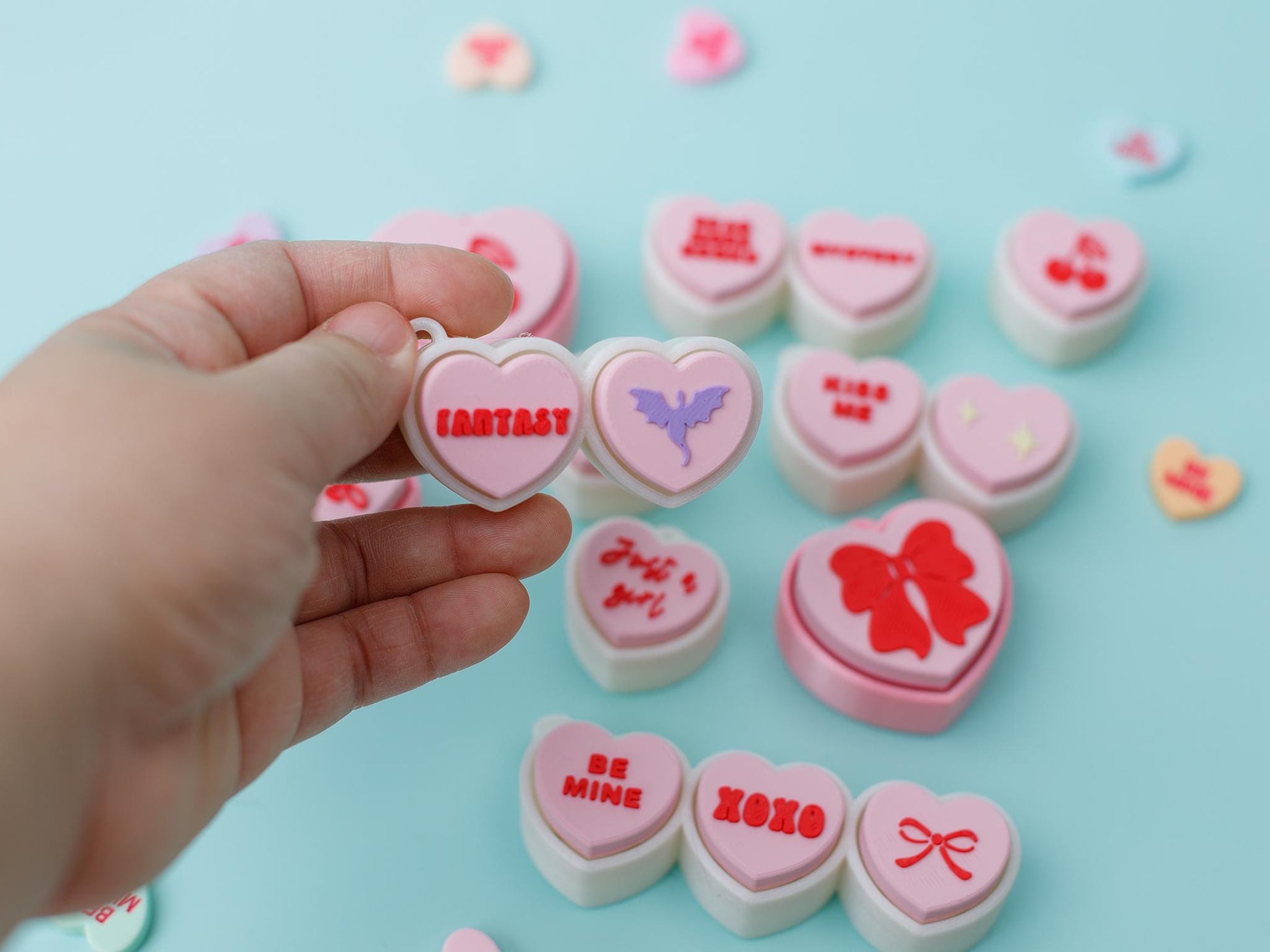 Conversation Heart Fidget Clicker 3D printed Valentines Day Trendy fidget clicker