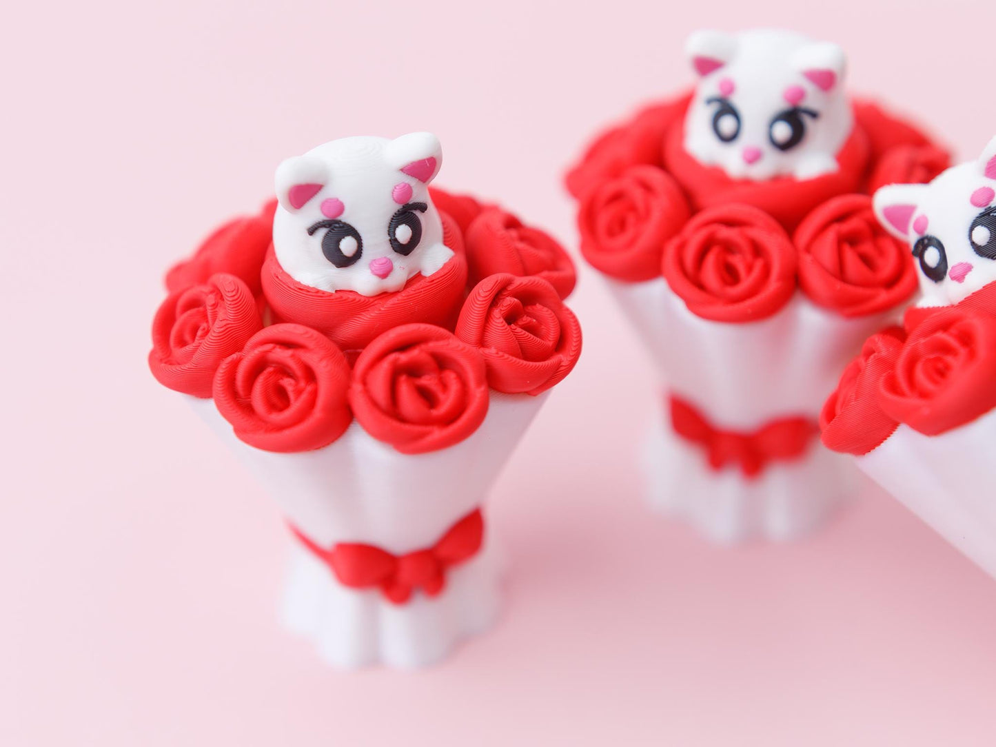 Cat bouquet Fidget Clicker 3D printed Valentines Day Trendy fidget clicker