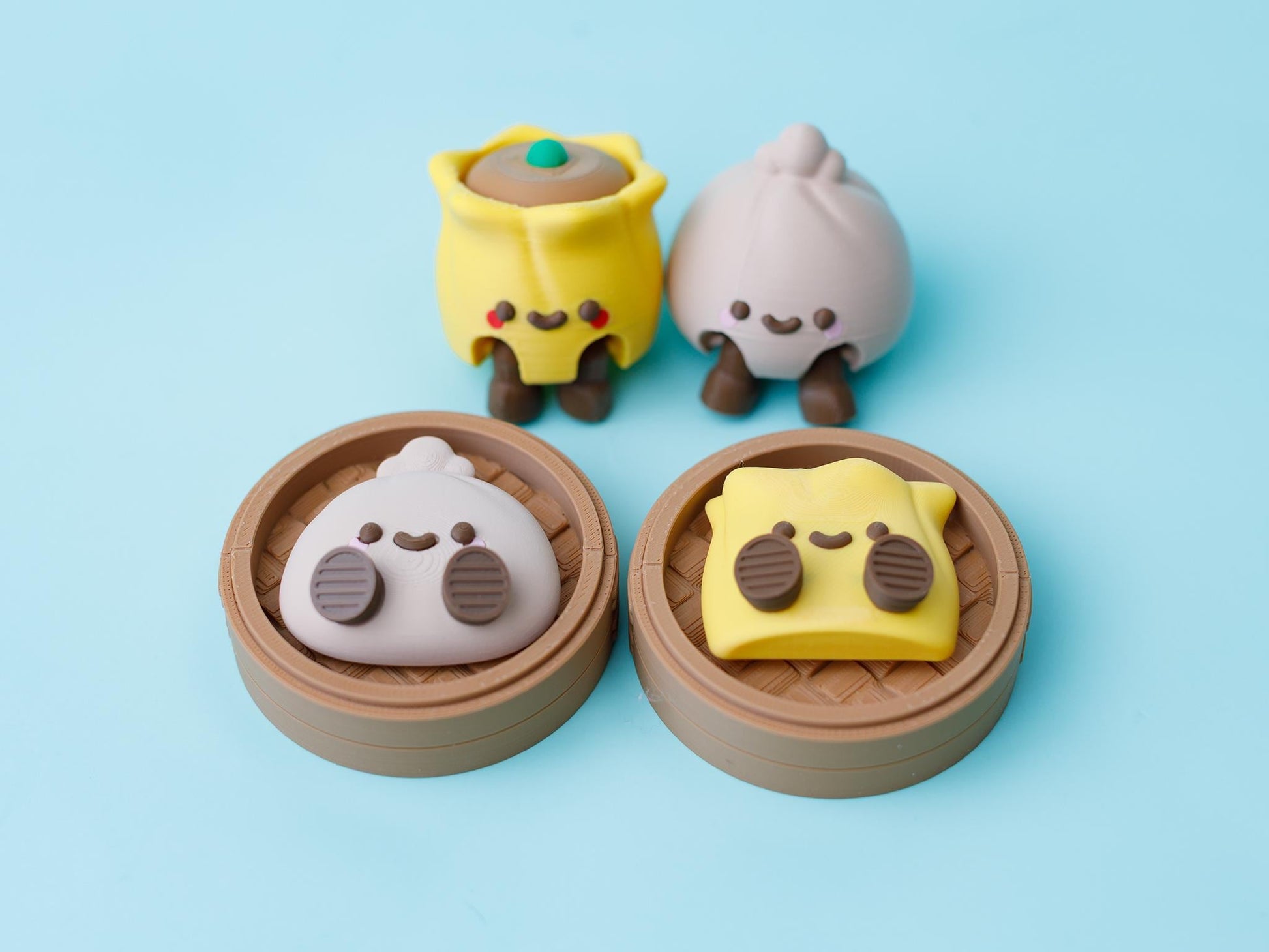 Dimsum fidget clicker collection 3D printed shiumai clicker 3D printed bao clicker