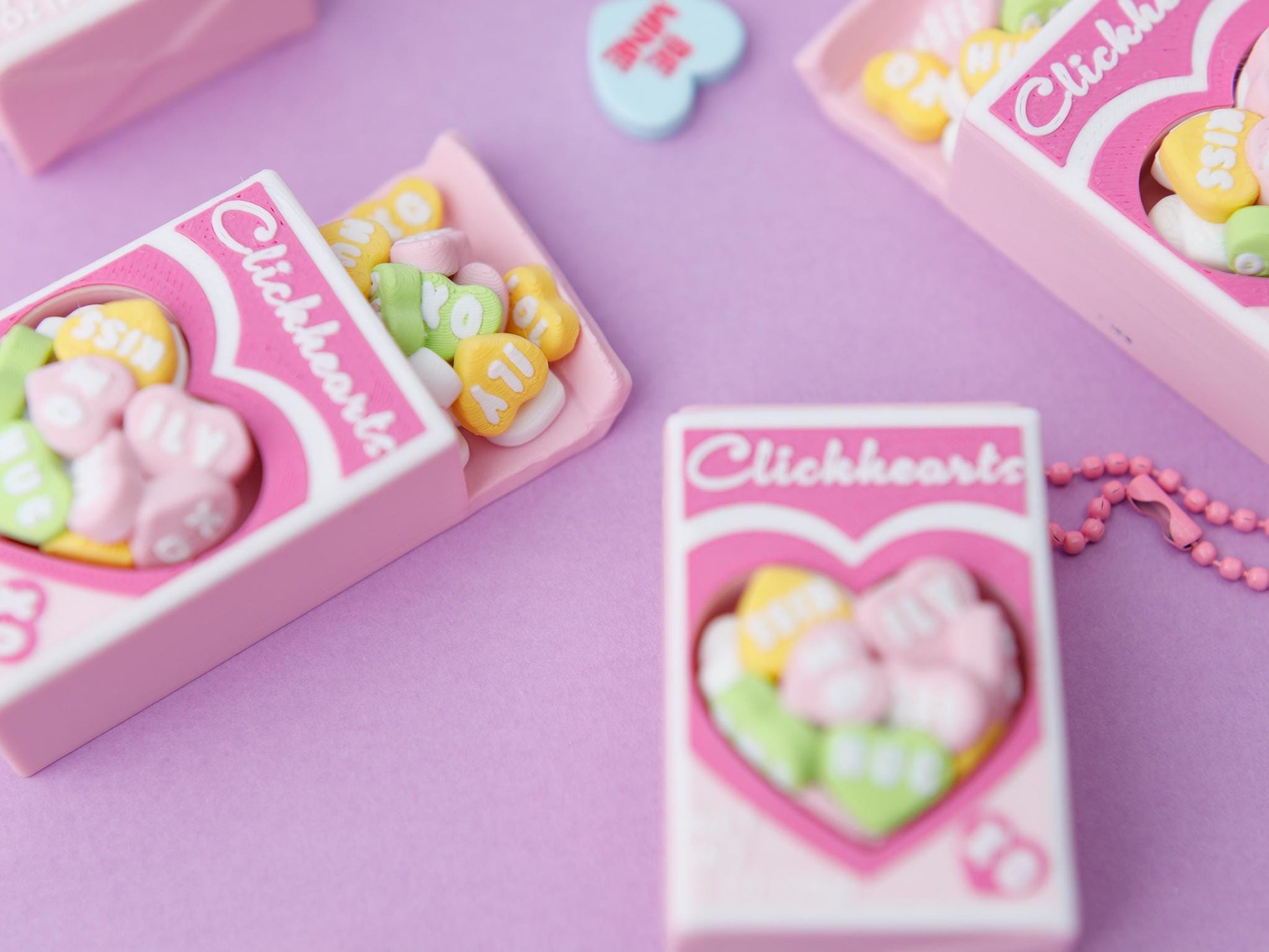 Sweet heart candies fidget clicker 3D printed Valentine's Day fidget clicker