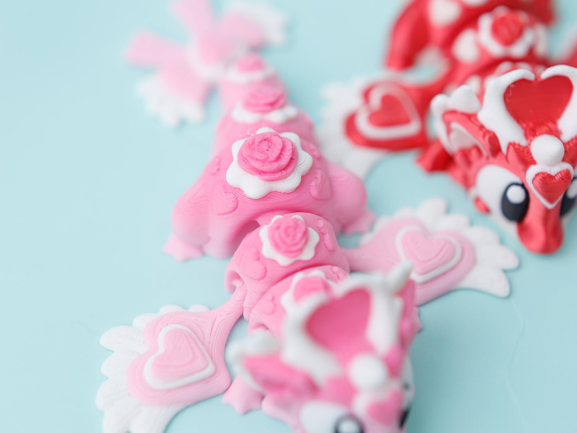 3D printed Heart seeker dragon flexi animal