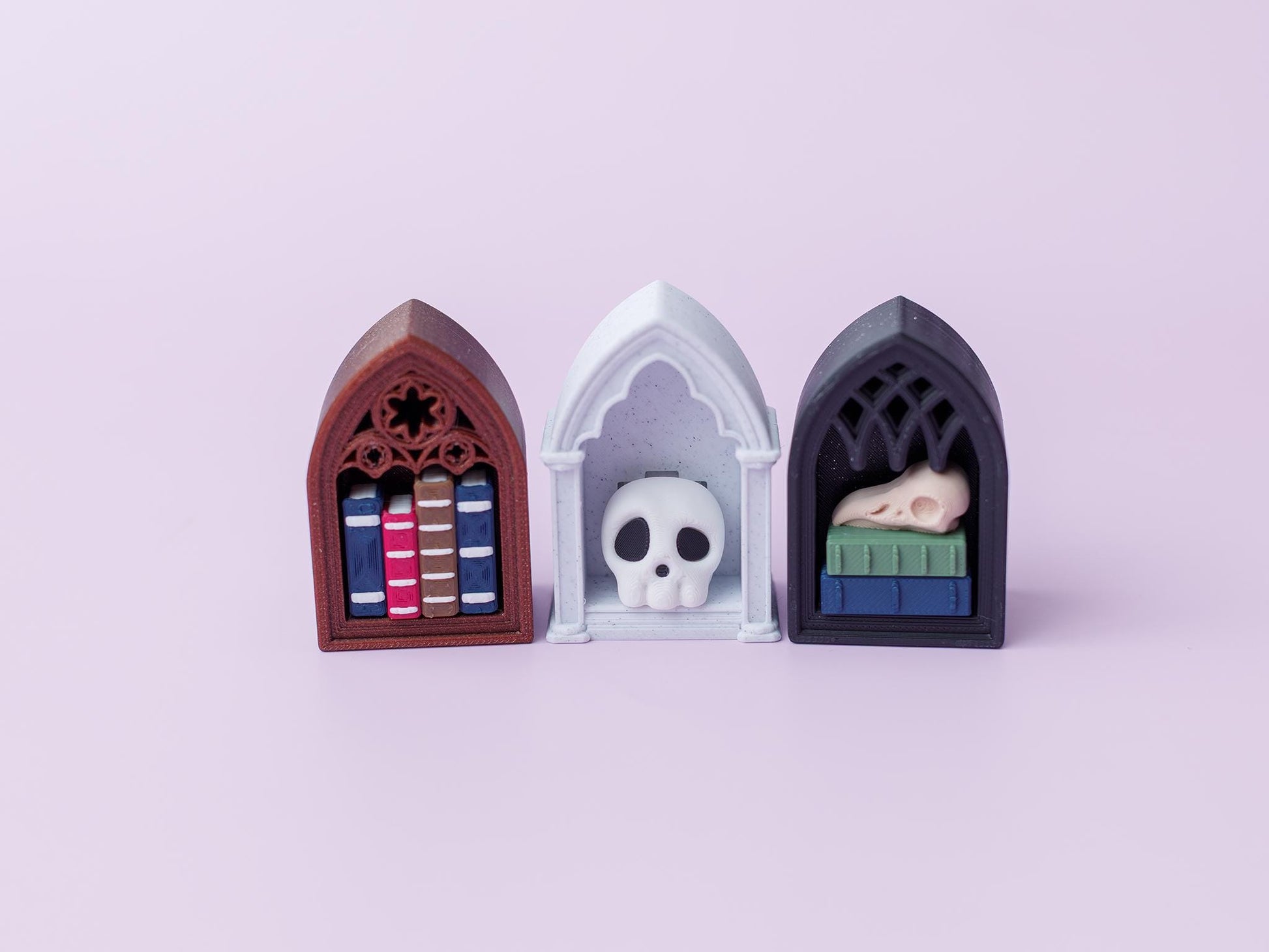 Gothic bookshelf Fidget Clicker Toy 3D printed fidget clicker