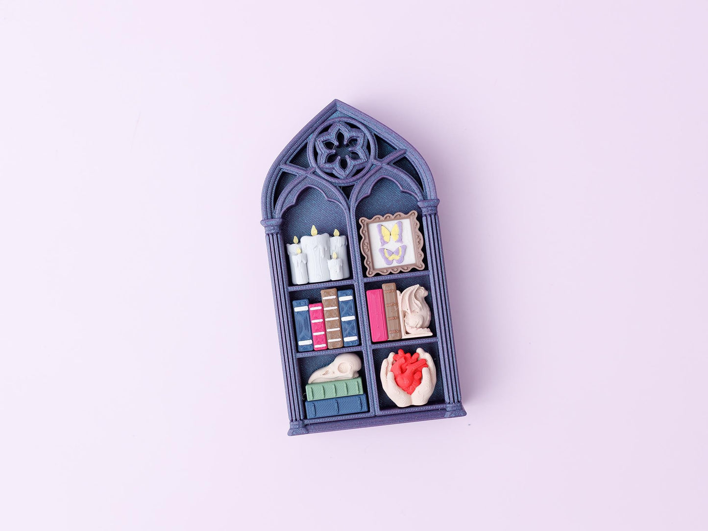 Gothic bookshelf Fidget Clicker Toy 3D printed fidget clicker