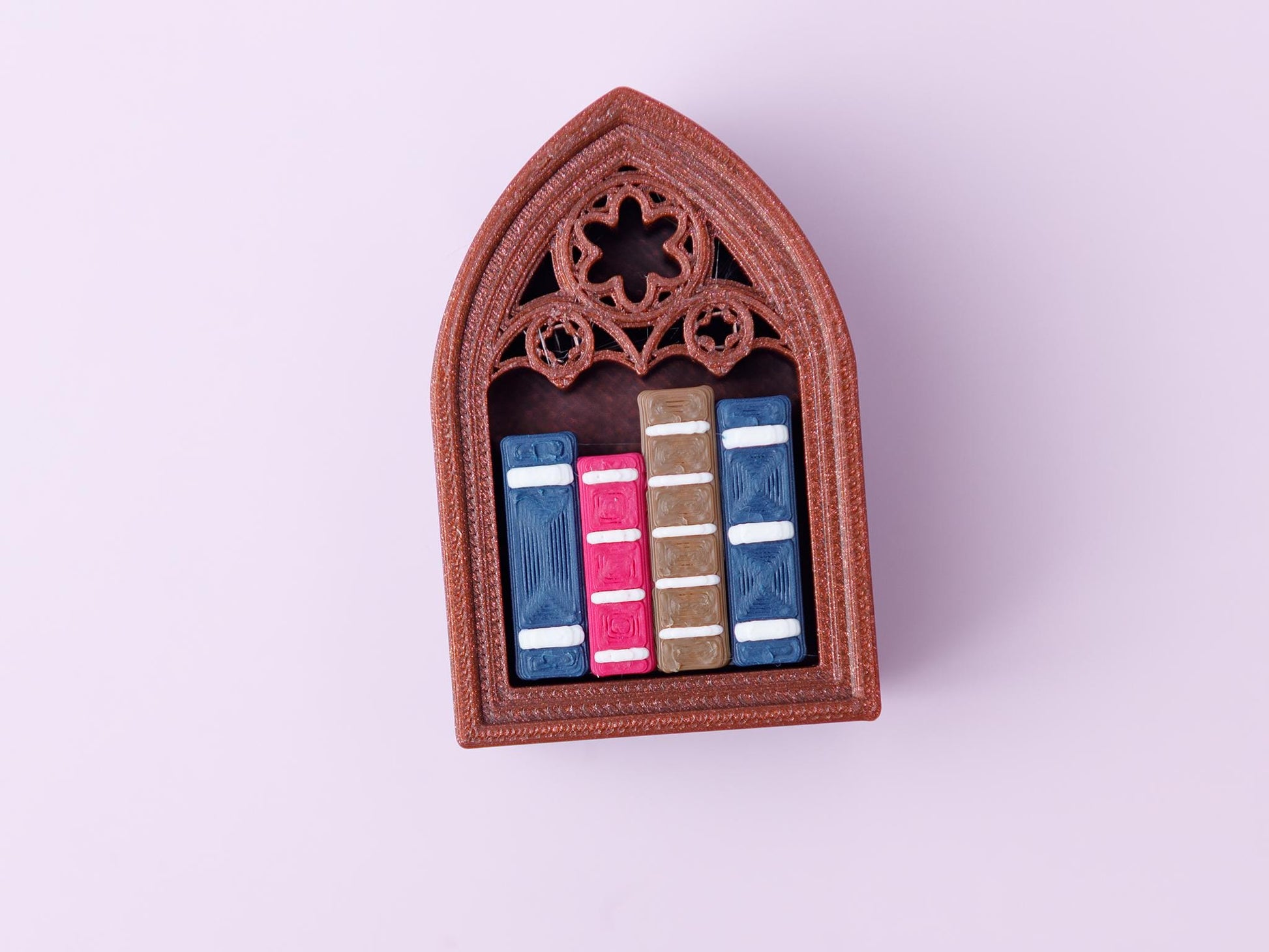 Gothic bookshelf Fidget Clicker Toy 3D printed fidget clicker