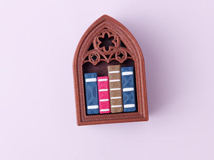 Gothic bookshelf Fidget Clicker Toy 3D printed fidget clicker