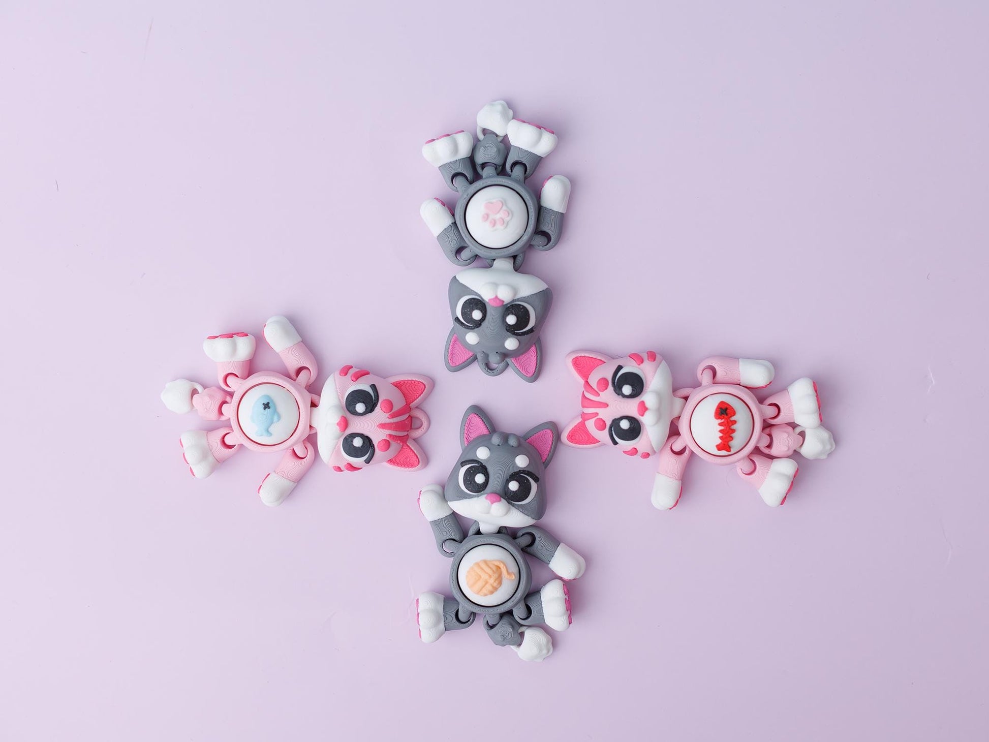 Cute kitten Fidget clicker Trendy 3D printed fidget