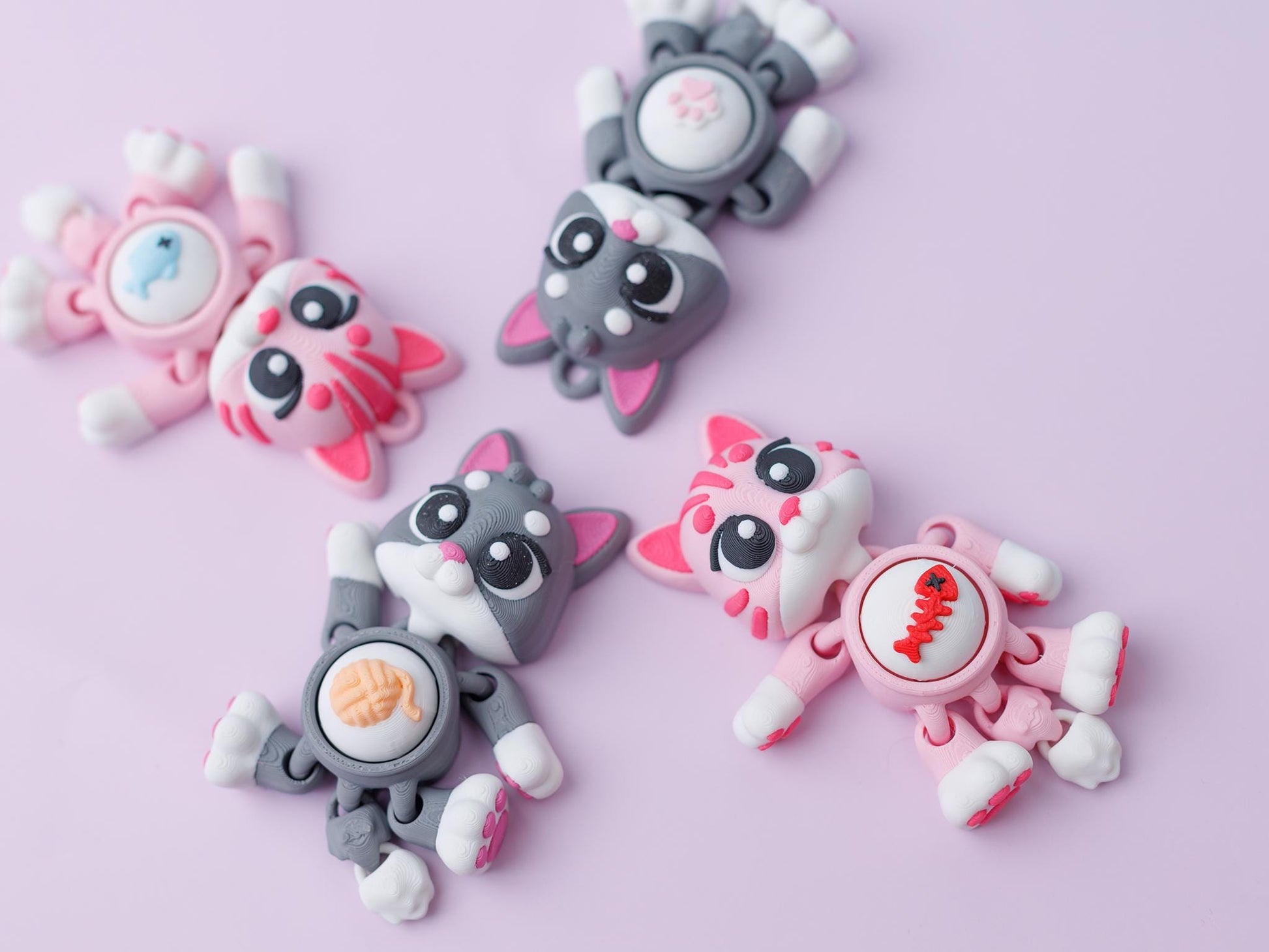 Cute kitten Fidget clicker Trendy 3D printed fidget