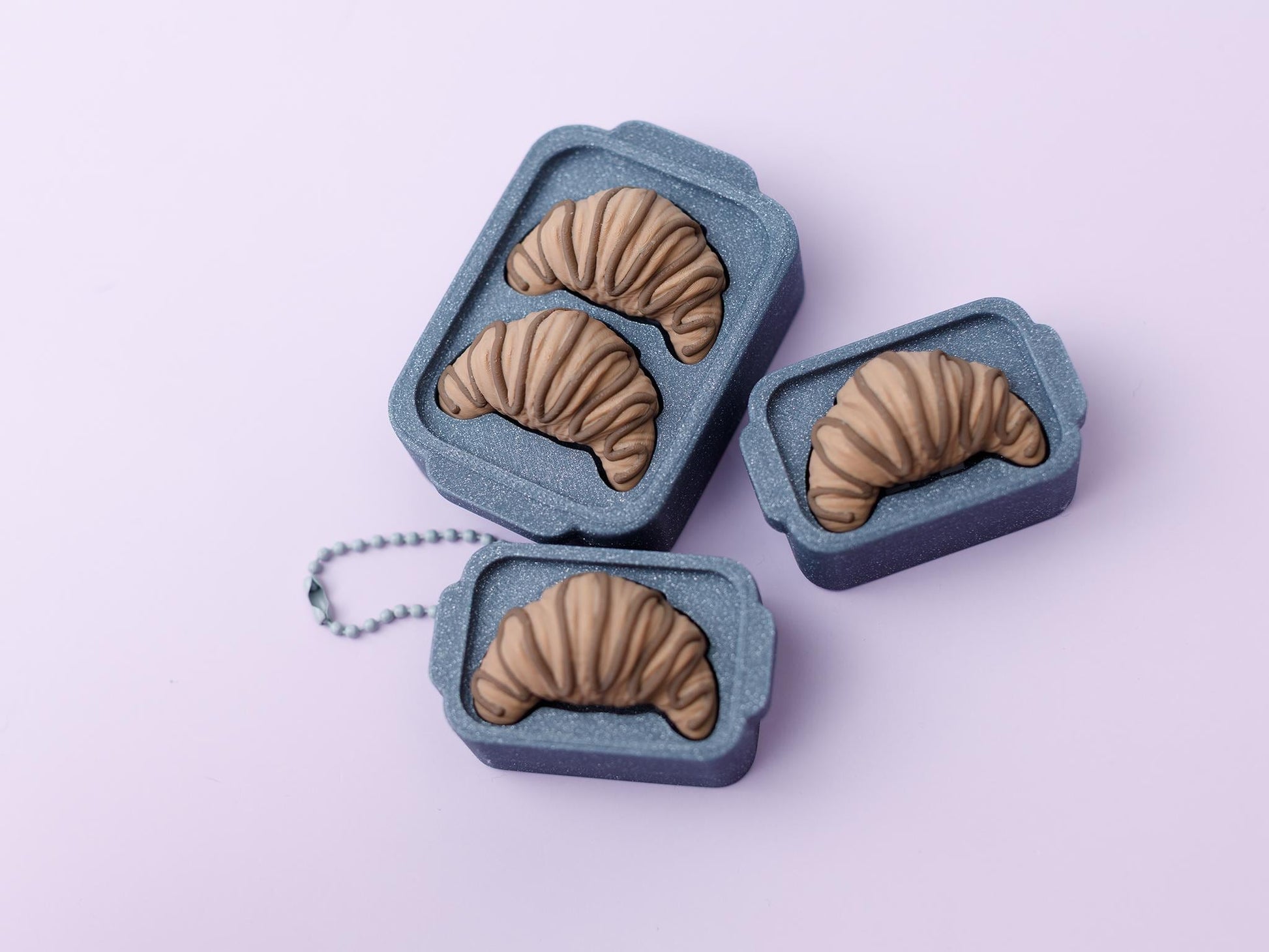 Chocolate croissant fidget clicker toy Trendy 3D printed Cute fidget clicker
