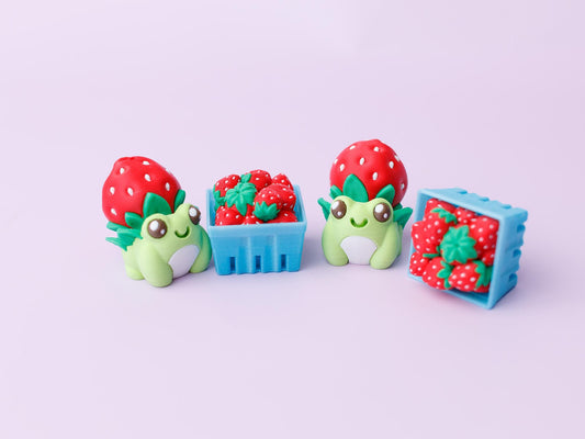 Strawberry frog strawberry basket fidget clicker