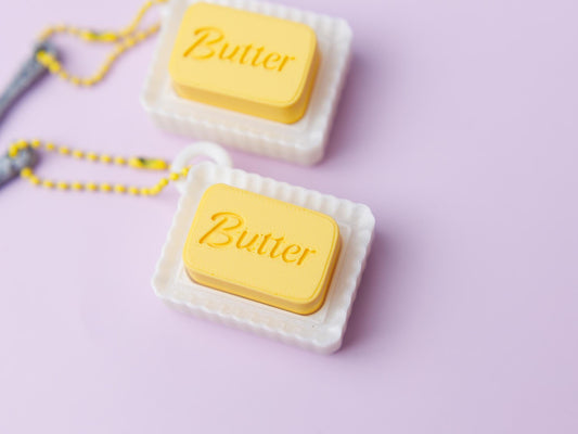 Butter Fidget Clicker with knife charm 3D printed fidgets