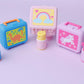 Retro Lunch box Fidget Clickers with small thermos keychain