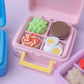 Retro Lunch box Fidget Clickers with small thermos keychain