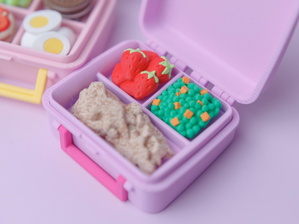 Retro Lunch box Fidget Clickers with small thermos keychain