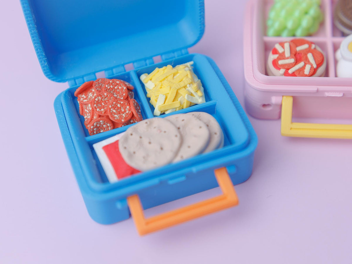 Retro Lunch box Fidget Clickers with small thermos keychain