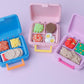 Retro Lunch box Fidget Clickers with small thermos keychain
