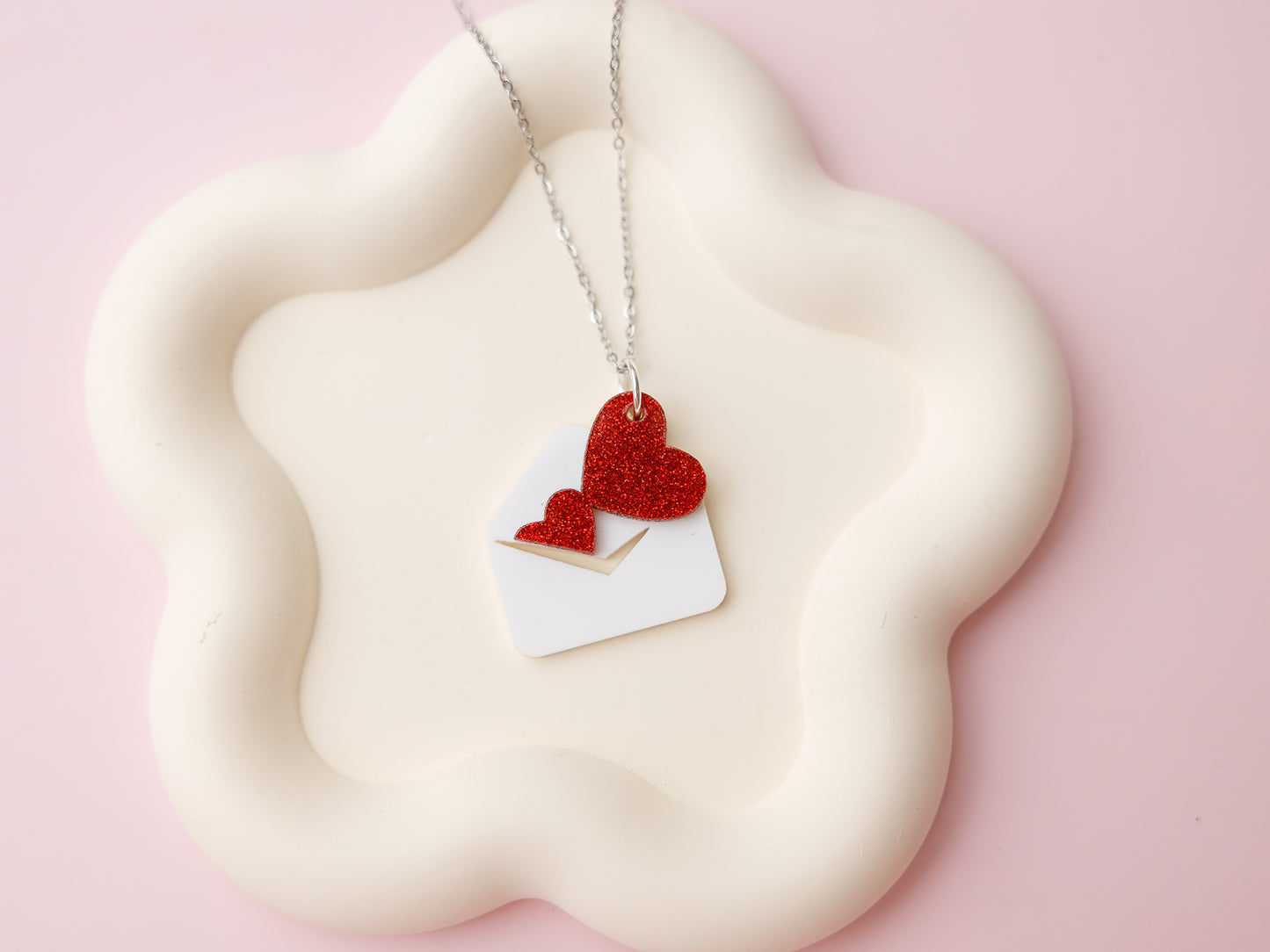 lover letter acrylic necklace