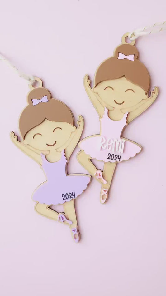 Personalized Ballerina Christmas Ornaments for Kids Personalized Christmas Ballerina Ornament Custom Christmas Stocking Name Tag for kids