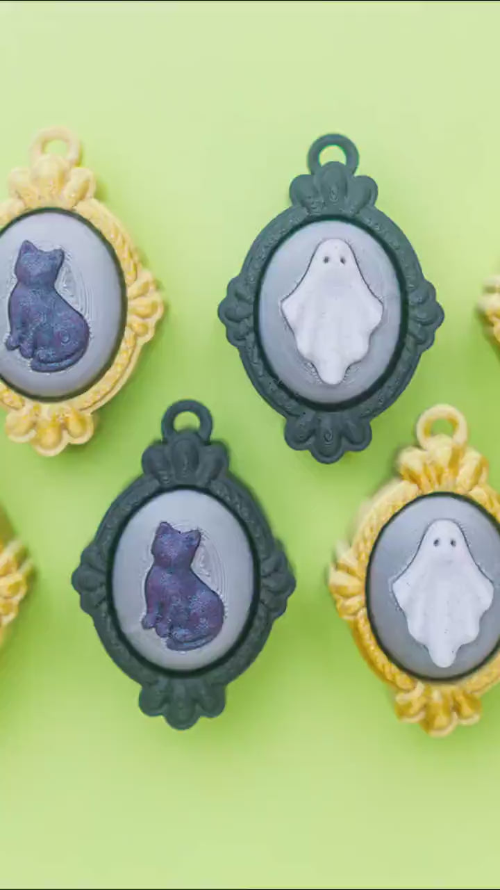 Halloween Vintage frame ghost Fidget Clicker Toy Antique frame Bat Fidget Clicker