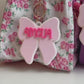 Personalized Bow backpack keychain Personalized keychain Gift for kids Personalized acrylic keychain Lunch bag name tag