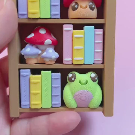 Book shelf Fidget Clicker Toy 3D printed cozy book nook fidget clicker