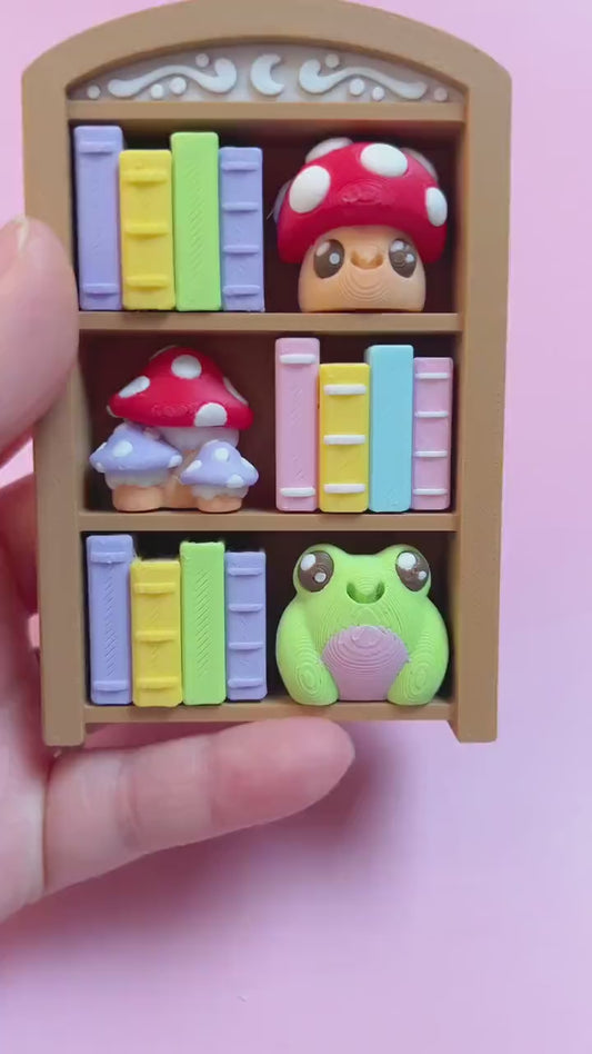 Book shelf Fidget Clicker Toy 3D printed cozy book nook fidget clicker