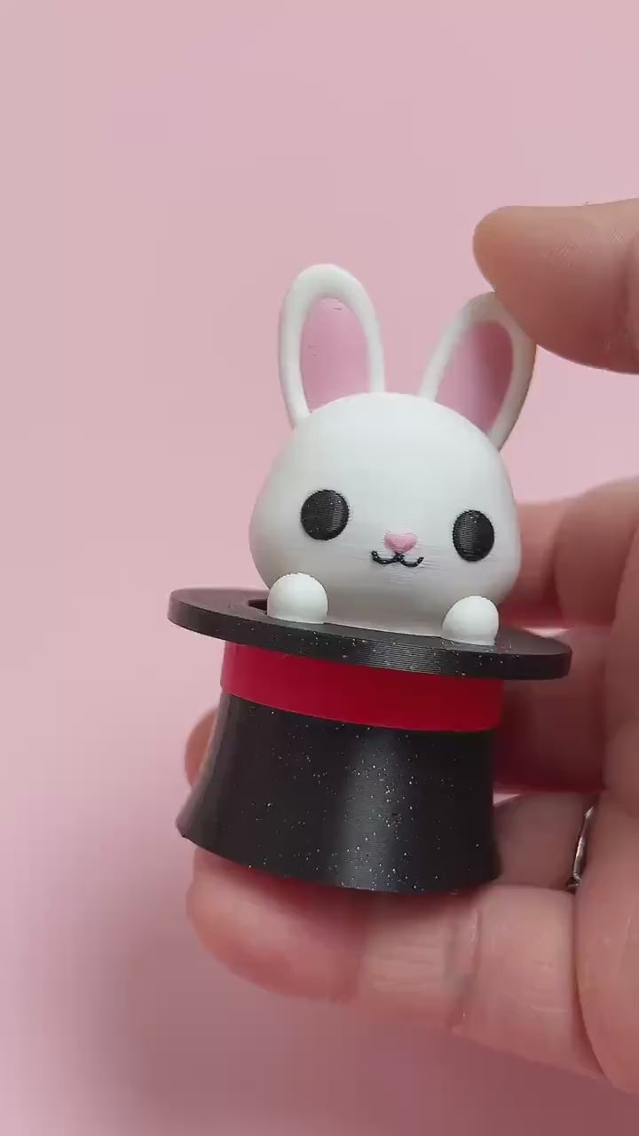 Bunny magic hat fidget clicker 3D printed cute fidget clicker