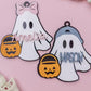 Boo Basket Tag, Halloween Basket Tag, Personalized Boo Basket Tag, Custom Halloween Tag, Spooky Season Tag Ghost with bow Boo Basket tag