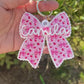 Scallop bow backpack name tag Bow backpack keychain Personalized keychain Gift for kids Custom bow keychain Personalized acrylic keychain