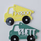 Dump truck Backpack tag for boys Personalized Backpack keychain Personalized Keychain for boys