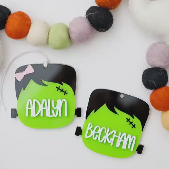 Personalized Frankenstein Boo Basket tag Custom Halloween tag Boo Basket Name Tag Personalized Name Tag Halloween 2025