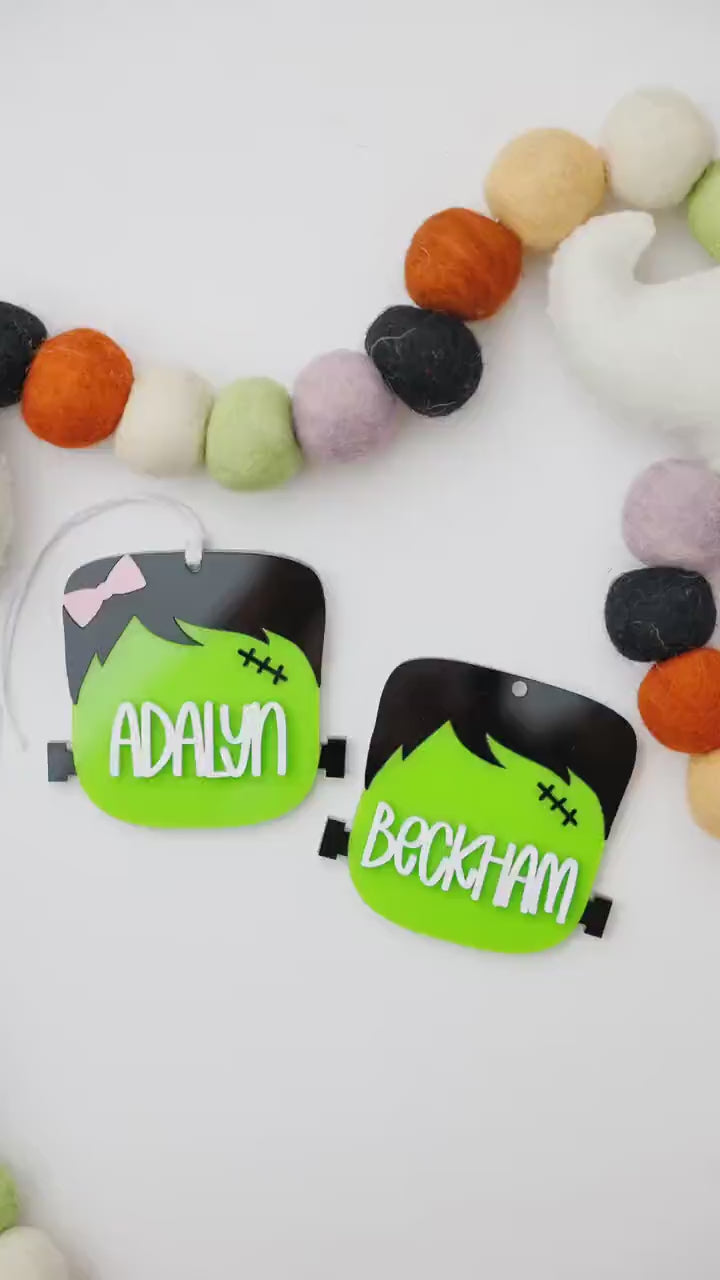 Personalized Frankenstein Boo Basket tag Custom Halloween tag Boo Basket Name Tag Personalized Name Tag Halloween 2025
