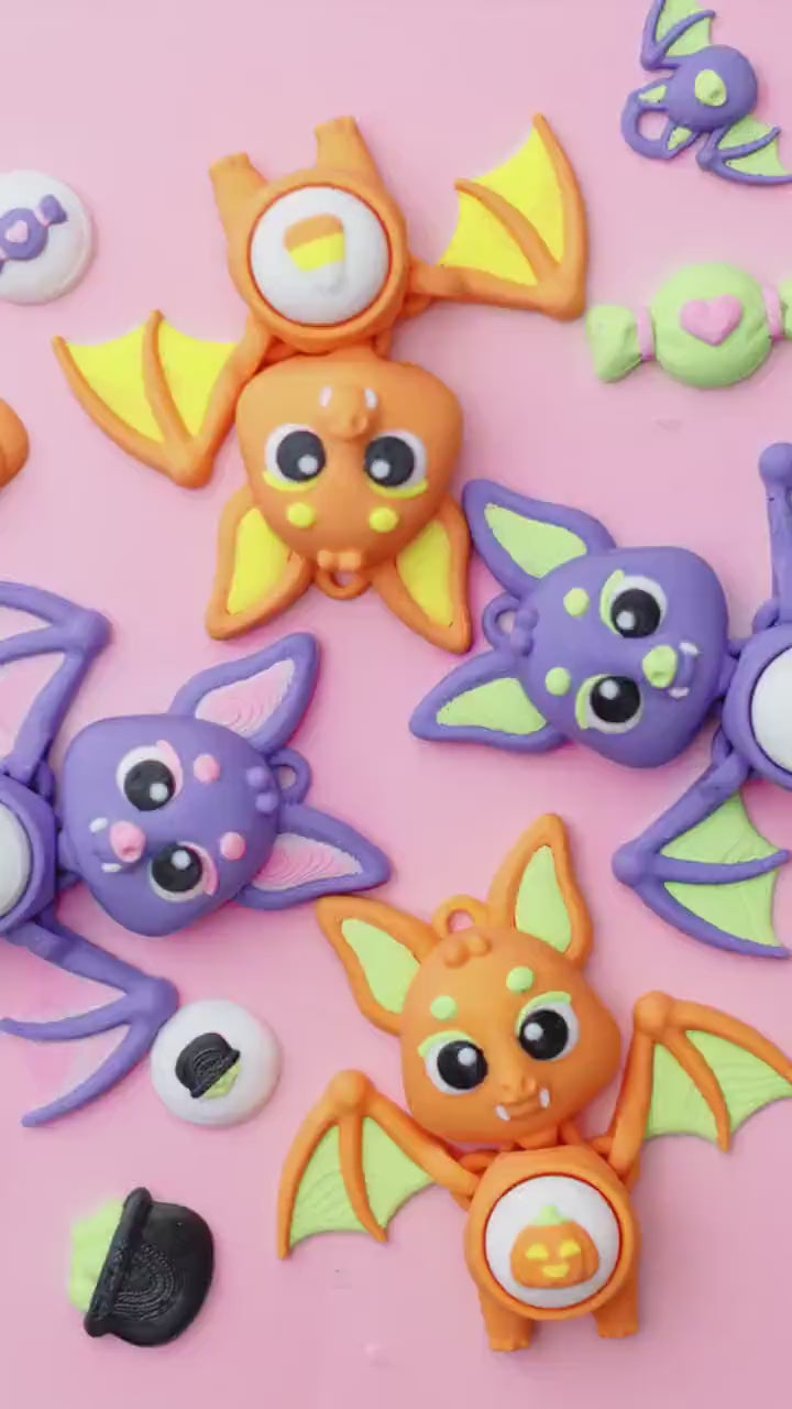 Halloween Bat Fidget Clicker Cute Bat Fidget Toy keychain