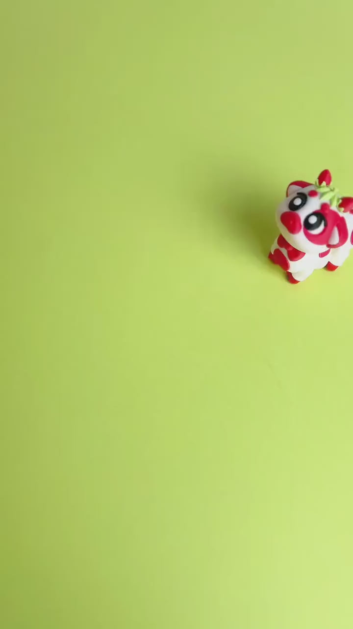 Strawberry cow flexi fidgets Cute cow fidget toy keychain with matching milk box
