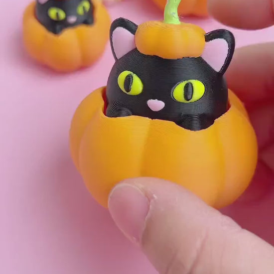 Halloween Cat Pumpkin Fidget Clicker Toy