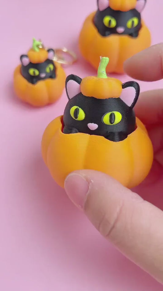 Halloween Cat Pumpkin Fidget Clicker Toy