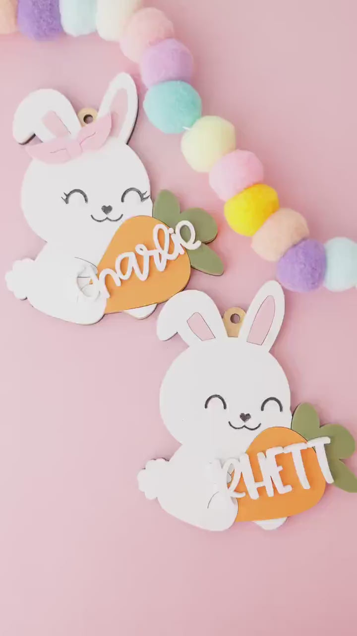 Easter Basket Name Tag Personalized Easter Basket Name Tag for Kids Easter Bunny Carrot Name Tag