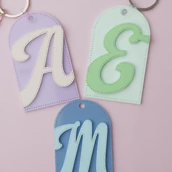 Stitched Letter Backpack Tag Personalized Acrylic Backpack tag Custom Initial Acrylic Keychain